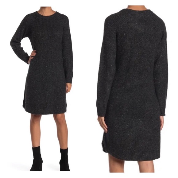 MADEWELL Curved Hem Sweater Dress Donegal Thunder Grey XS - Picture 5 of 7